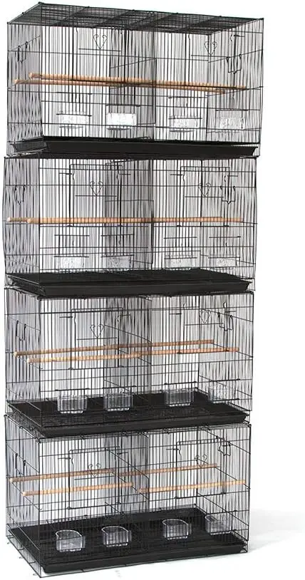 Lot of 4 Breeding Bird Carrier Cage with Dividor 30 x 18 x18 for Parakeet Canary Finch Loverbird (Black)