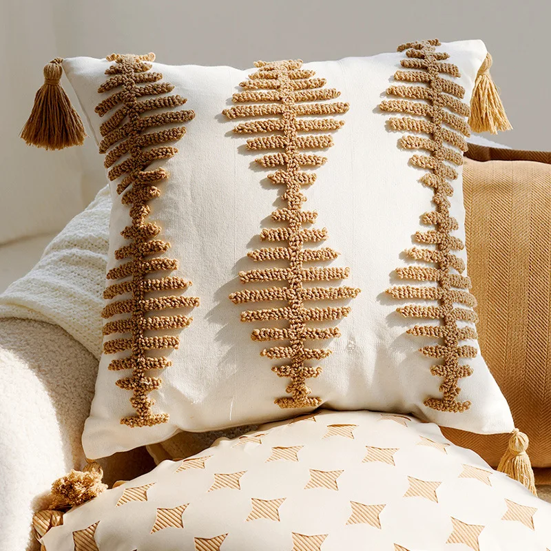 Cute and Minimalist Pillowcases, Brown and Minimalist Styles, Living Room, Animal Cream Sofa, Mattress, Cushion and Pillow