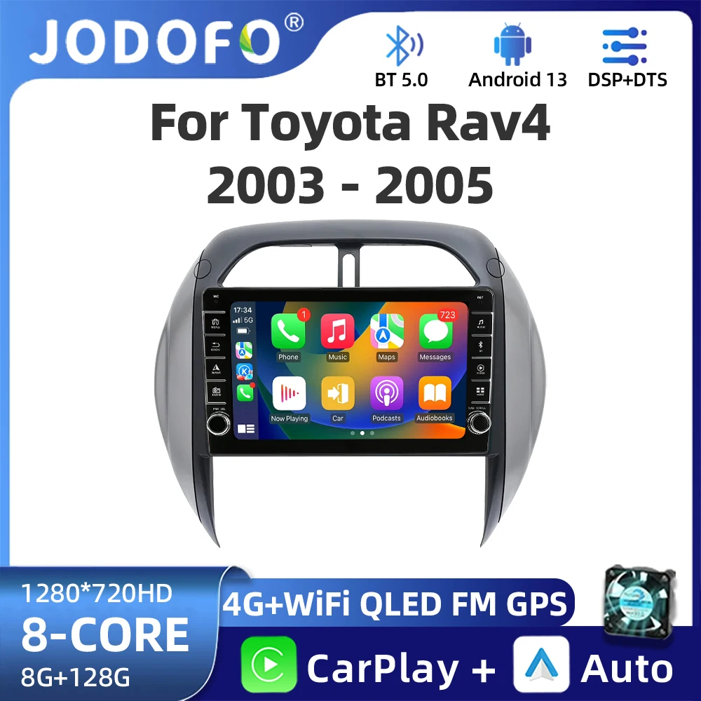 Car Radio For Toyota RAV4 2 CA20 CA20W XA20 2003 2004 2005 Wireless CarPlay Android Auto 4G DSP Car Multimedia GPS DVR autorad