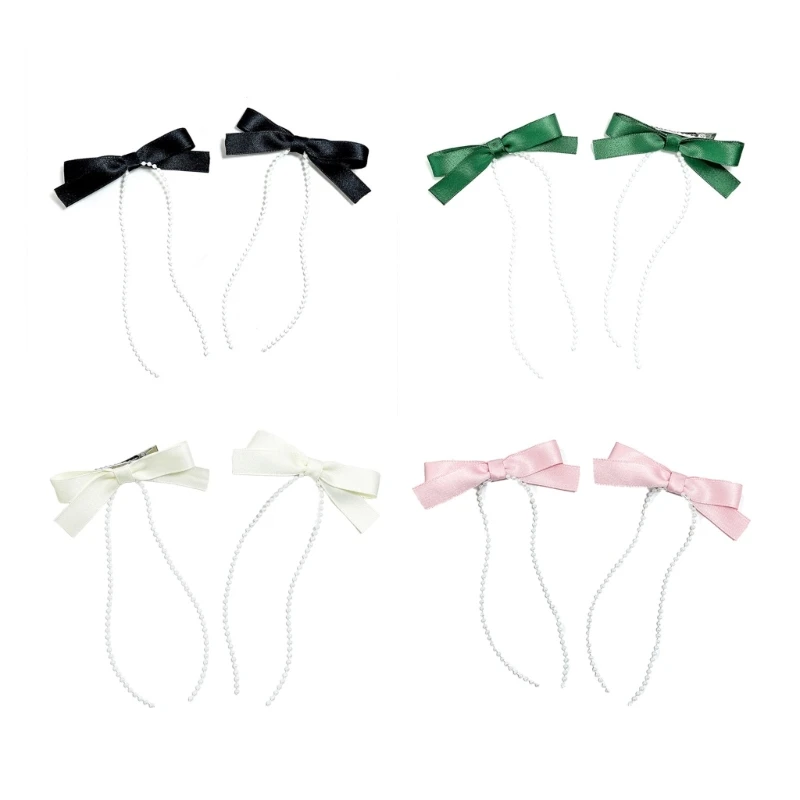 

Women Hair Bows Lovely Bow Hair Clip Girl Bowknot Barrettes with Long Tassels