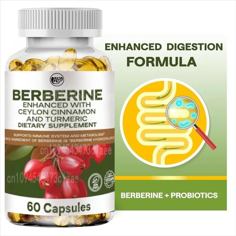 Huanglian Su Capsules 500mg Containing Probiotics, Vitamin D, and Vitamin K - Intestinal Health Support 60 Capsules