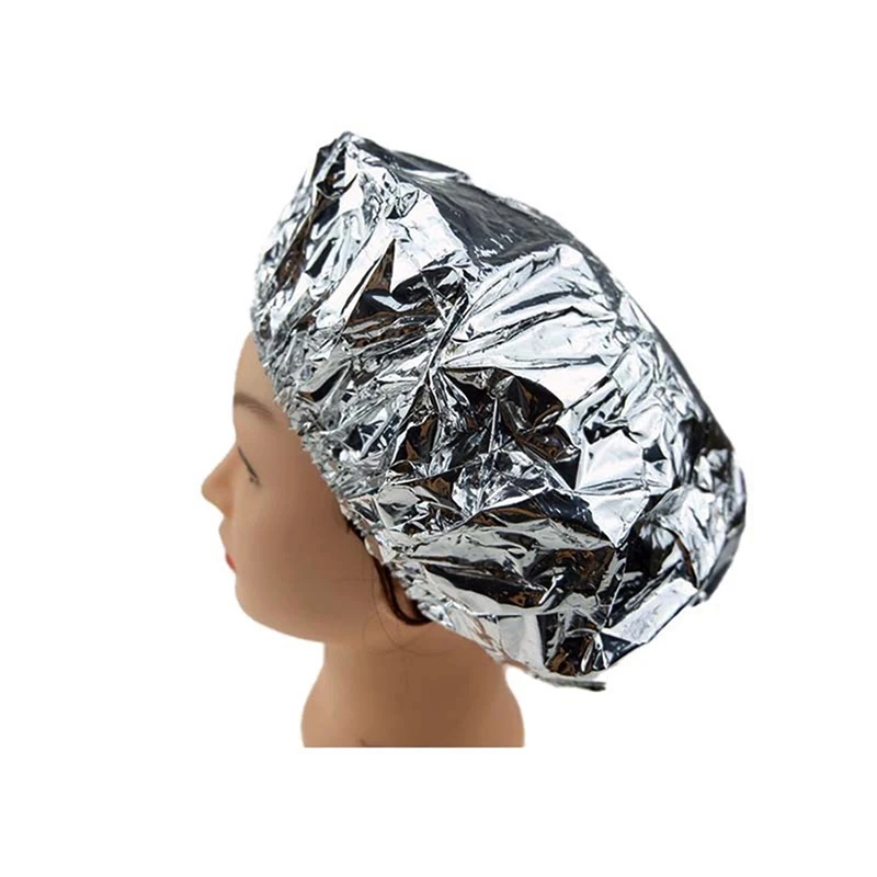 Aluminum Foil Hair Cap,Salon Baking Oil Hair Dye Cap disposable Waterproof Dustproof Hair Cap Shower Cap for Home Salon