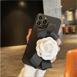 Fashion Cute DIY Flower WristStrap Holder Phone Case For iphone16 14pro max Case For iphone 15 13 12 11 Pro max XS MAX S24ultra