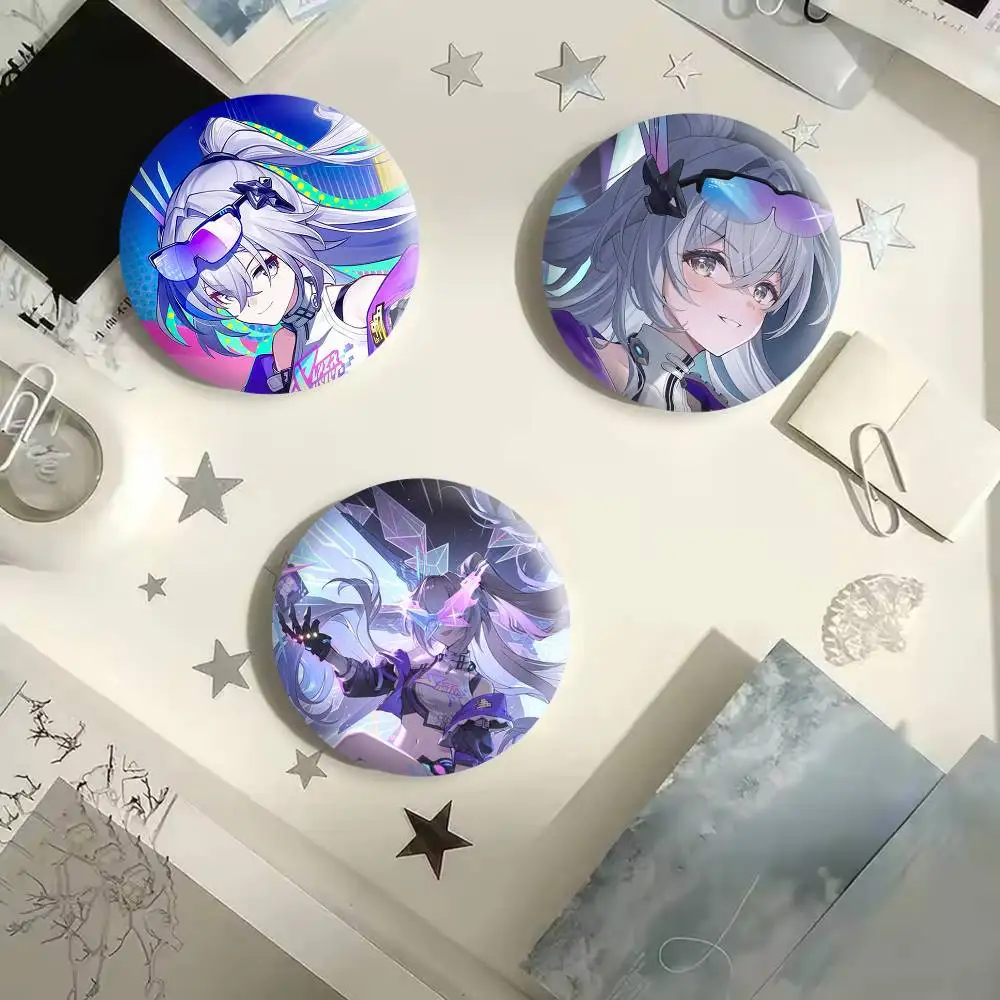 Game H-Honkai Star R-Rail Silver W-Wolf 999 level Badges Creative Tinplate Button PinsBrooch Badge Clothes Backpack view 2