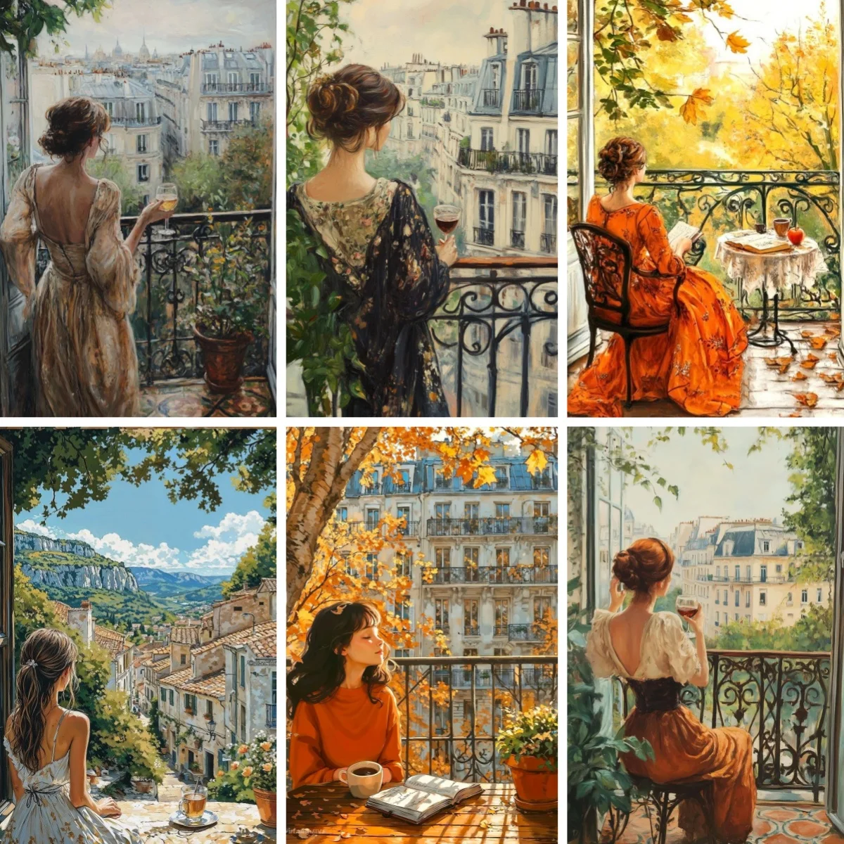 

Diy Diamond Painting Paris Balcony Girl Wall Art 5d Diamond Embroidery Eiffel Tower View Feminine Posters Romantic French Decor