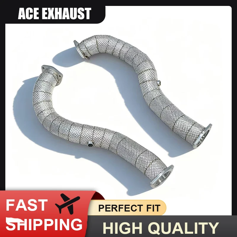 

ACE for Porsche Cayman 718 GT4 RS 4.0L High Flow Downpipe with Heat Shield Stainless Steel High Quality Exhaust Pipe Systems