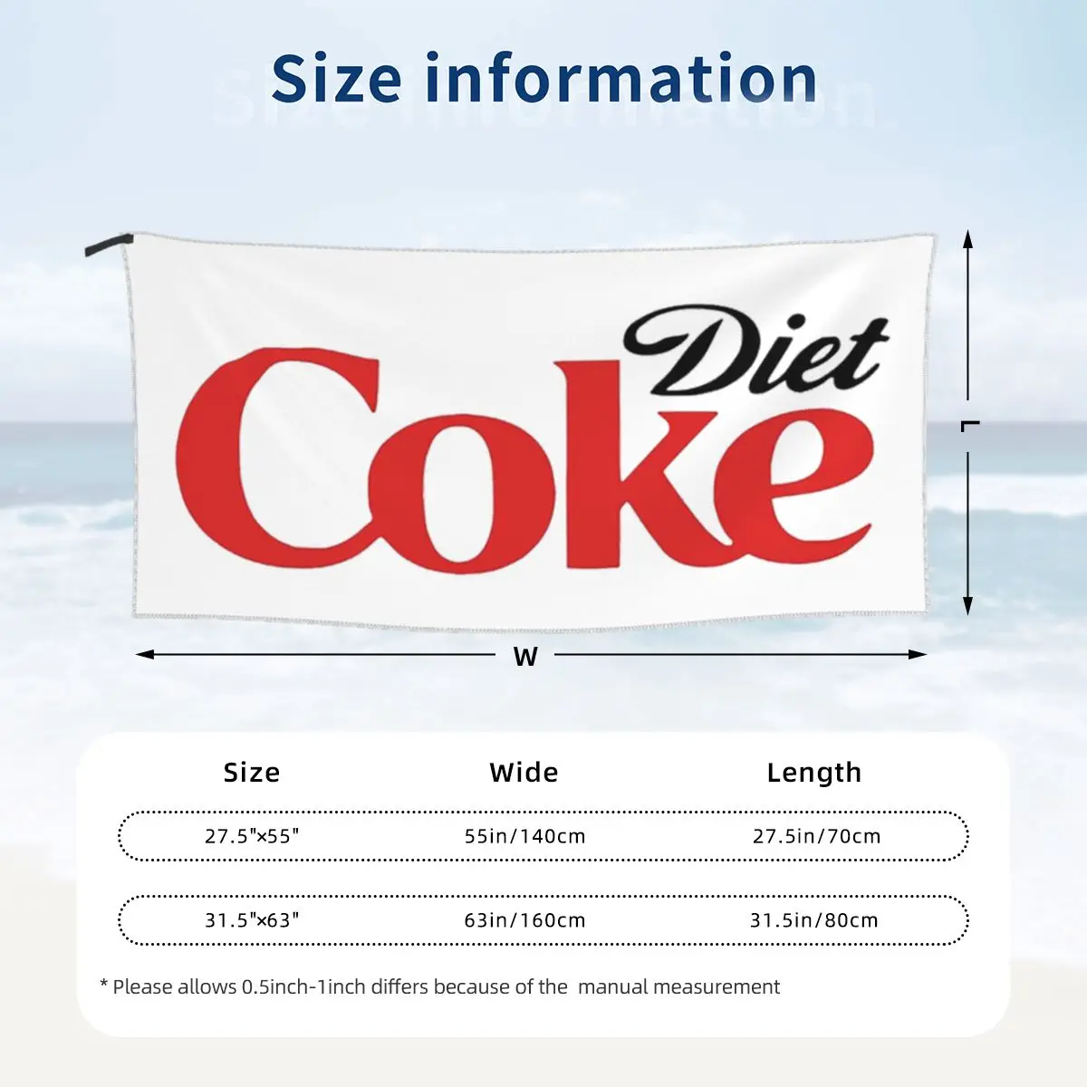 Coke Funny Lover Diet Beach Towel Soft Microfiber Quick Dry Absorbent Quick Towels For Pool