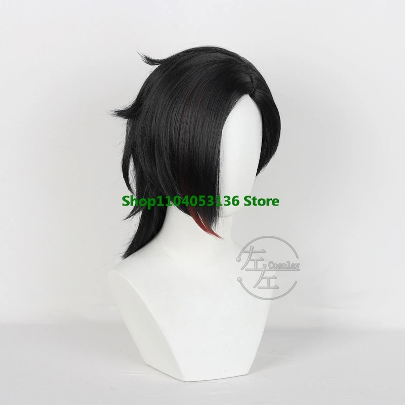 Game Arcane Season 2 Vi Jinx Cosplay Wig Vi 30cm Black and Red Hair For Women Men Halloween Carnival Party LOL Role Play Wig