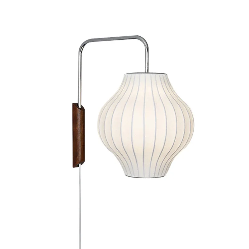 

Silk rocker arm wall lamp wabi-sabi wind Japanese Internet celebrity creative pull wire bed and breakfast lamp study bedroom mp