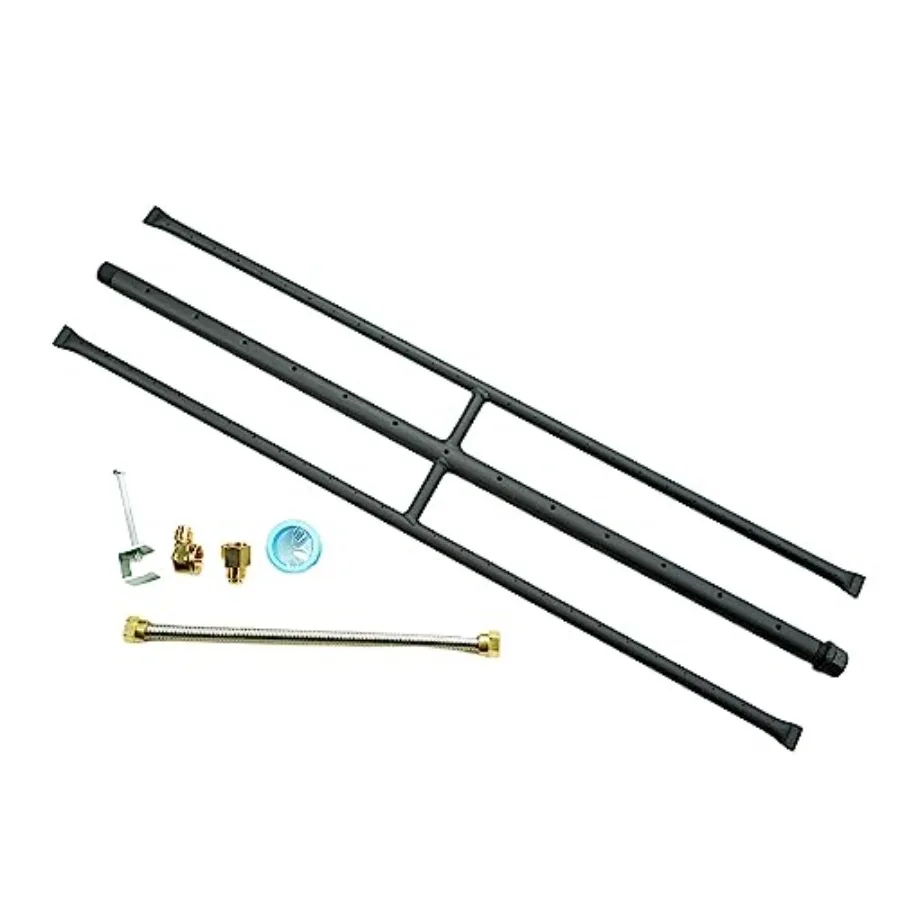 

Rectangular Gas Fire Pit and Gas Fireplace H-Burner H Burner for Gas Fireplace with 3 Pipes Patent Applied