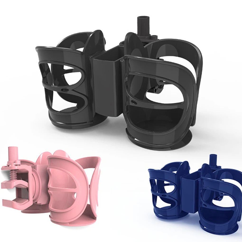 حامل أكواب قوي ومتين للكرسي يدفع باليدين، مناسب عالمي وقابل للتعديل ومريح للتخزين، أسود