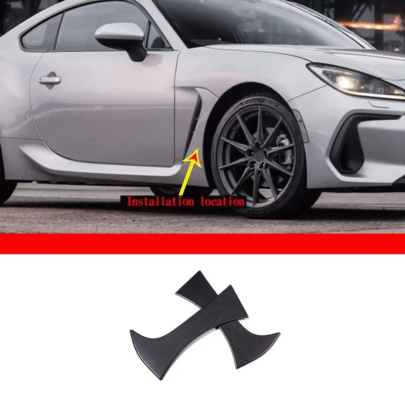 Matte Black Carbon Fiber Car Side Fender Fin Trim For Toyota 86/Subaru BRZ 22-23