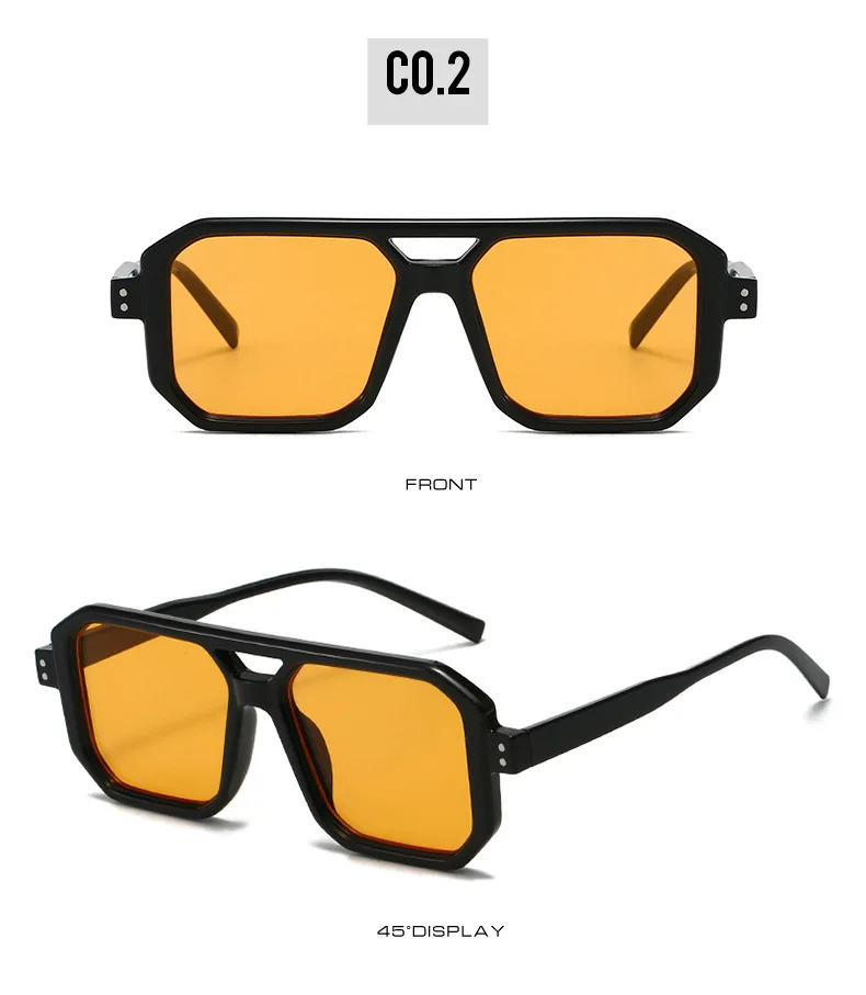 Neue Vintage Quadratische Sonnenbrille für Damen und Herren Marken-Rechteck-Sonnenbrille Ovale Brillen für Männer und Frauen – Detail 14