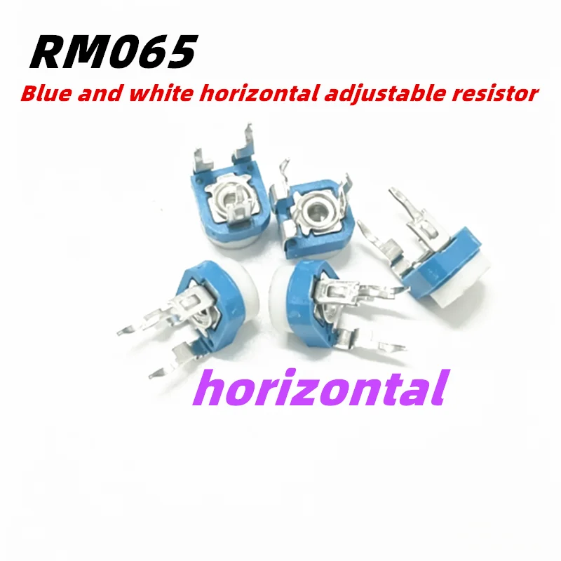 20PCS RM065 Blue and white horizontal adjustable resistor 100R 200R 500R 1K 2K 3K 4.7K 5K 10K 20K 30K 47K 50K 100K 200K 300K 1M