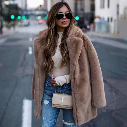 Long Faux Rabbit Fur Coat for Women Oversized Jacket Shaggy Plush Coats Punk Hip Pop Cool Girls Overcoat Winter Clothes 2023