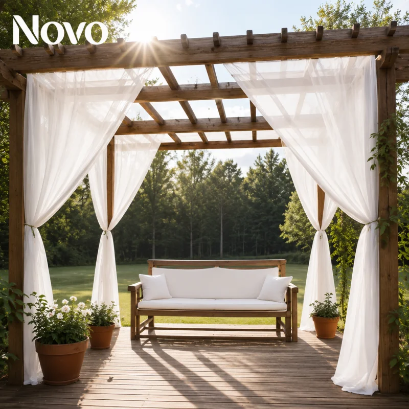 

Outdoor Sheer Curtain Mosquito Net Mesh for Patio Balcony Garden Terrace Pergola Gazebo Sunroom Villa Privacy Curtain Multi Size