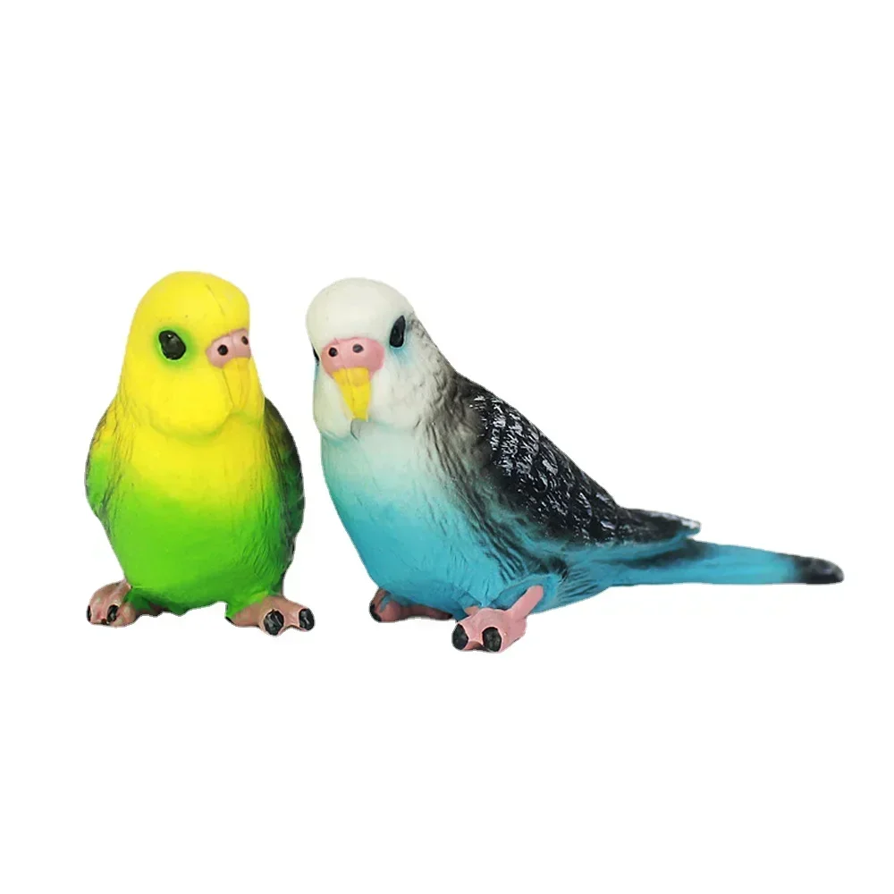 Creative Simulation Parakeet Parrot  Landscape Ornament Miniature Animal Model Lawn Figurine Artificial Bird Photography Props