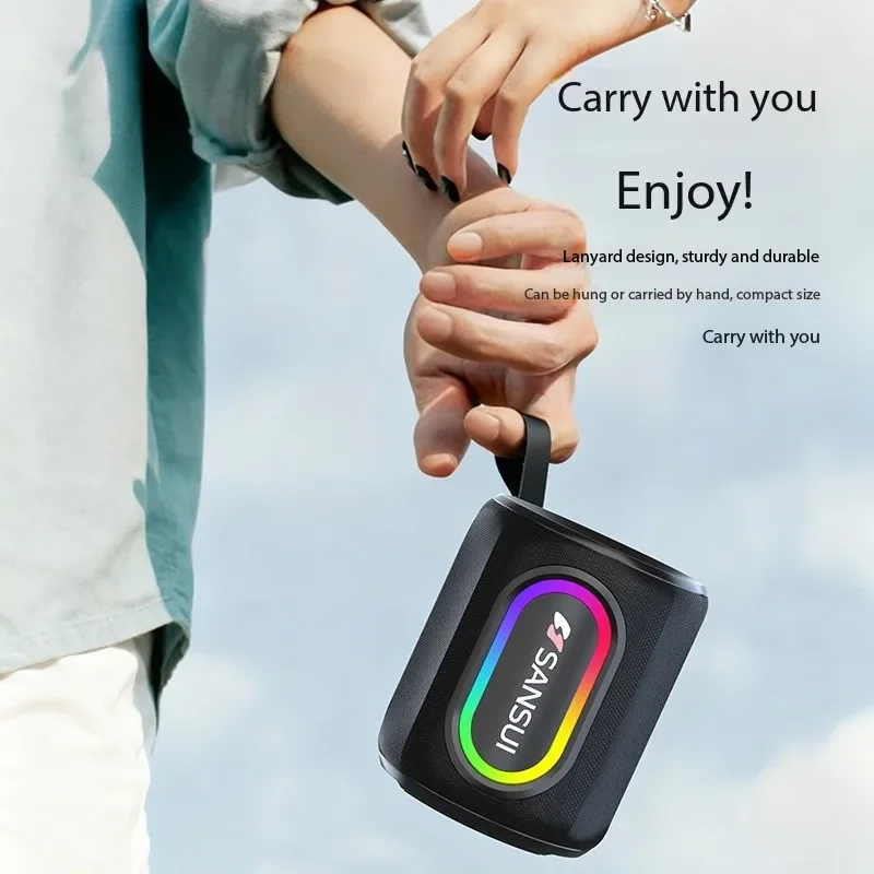 Sansui سمّاعات بلوتوث المحمولة Wirelress مكبرات الصوت AUX TF بطاقة U القرص اللعب في الهواء الطلق متعة التخييم ركوب التنزه TWS صندوق تشغيل الموسيقى #6