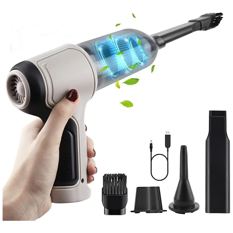 

3-In-1 Computer Vacuum Air Blower Handheld Portable Air Duster Rechargeable Car Vacuum Cleaner Cyclonic Suction