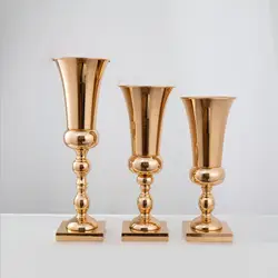 Gold Vase Elegant Gold Metal Trumpet Vase for Reception Ceremony Event Decor