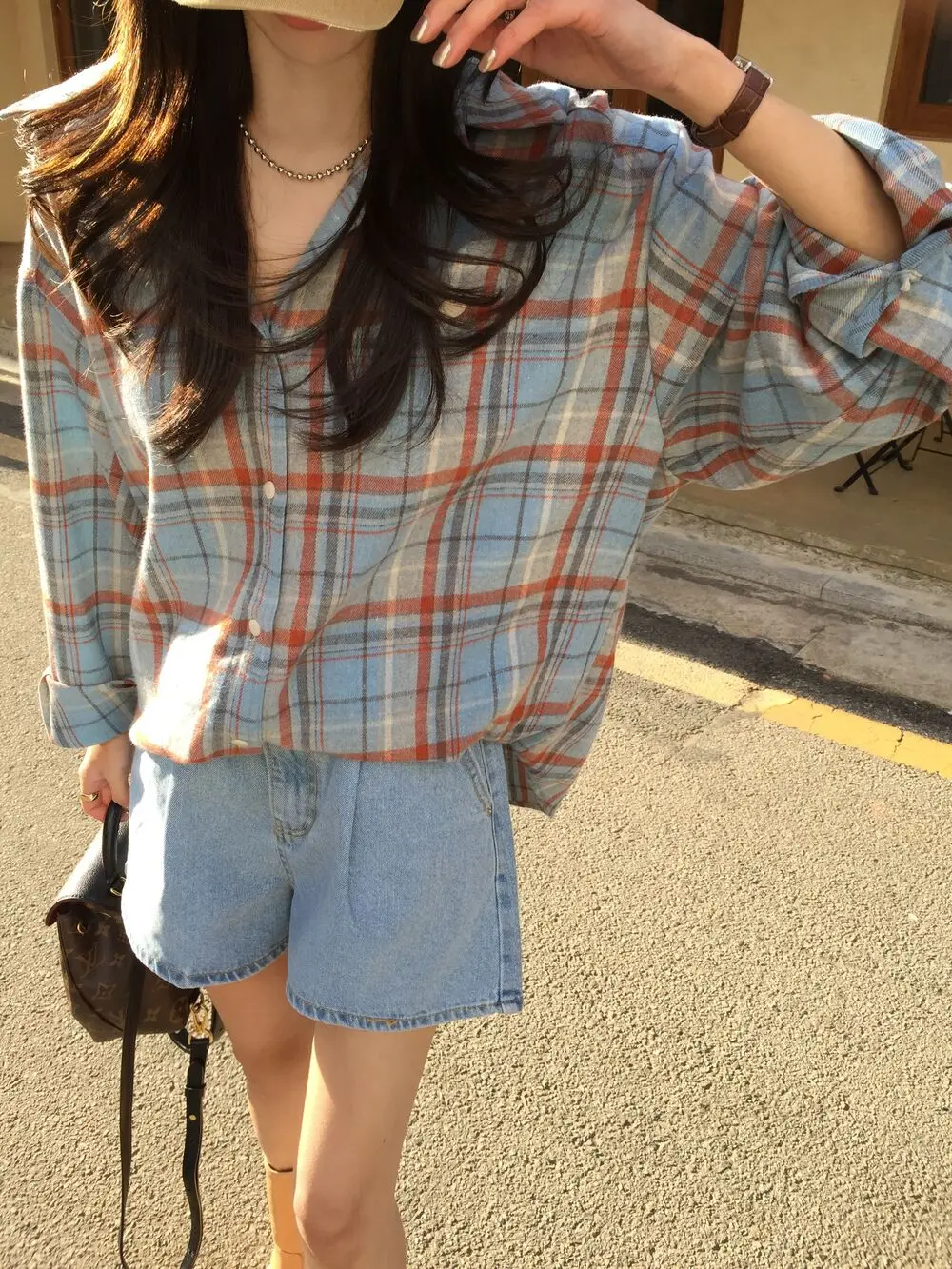 

Свободный длинный све Cheered irt женский весенне-осенний тонкий винтажный воротник с откидным повседневным дышащим корейским топом