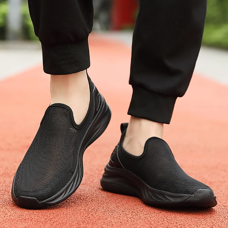 Heren Zomer Mesh Wandelschoenen Loafers Sport Outdoor Licht Vader Flats Ademende Fitness Sneakers Zachte Grote Maat 39-46