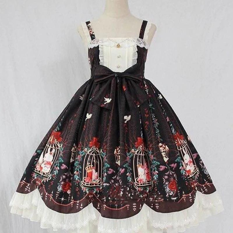 Lolita Kleid süße klassische Stil Traum Perle Anhänger Welle Jsk Retro viktoria nischen edlen Kleid Kawaii Mädchen Gothic