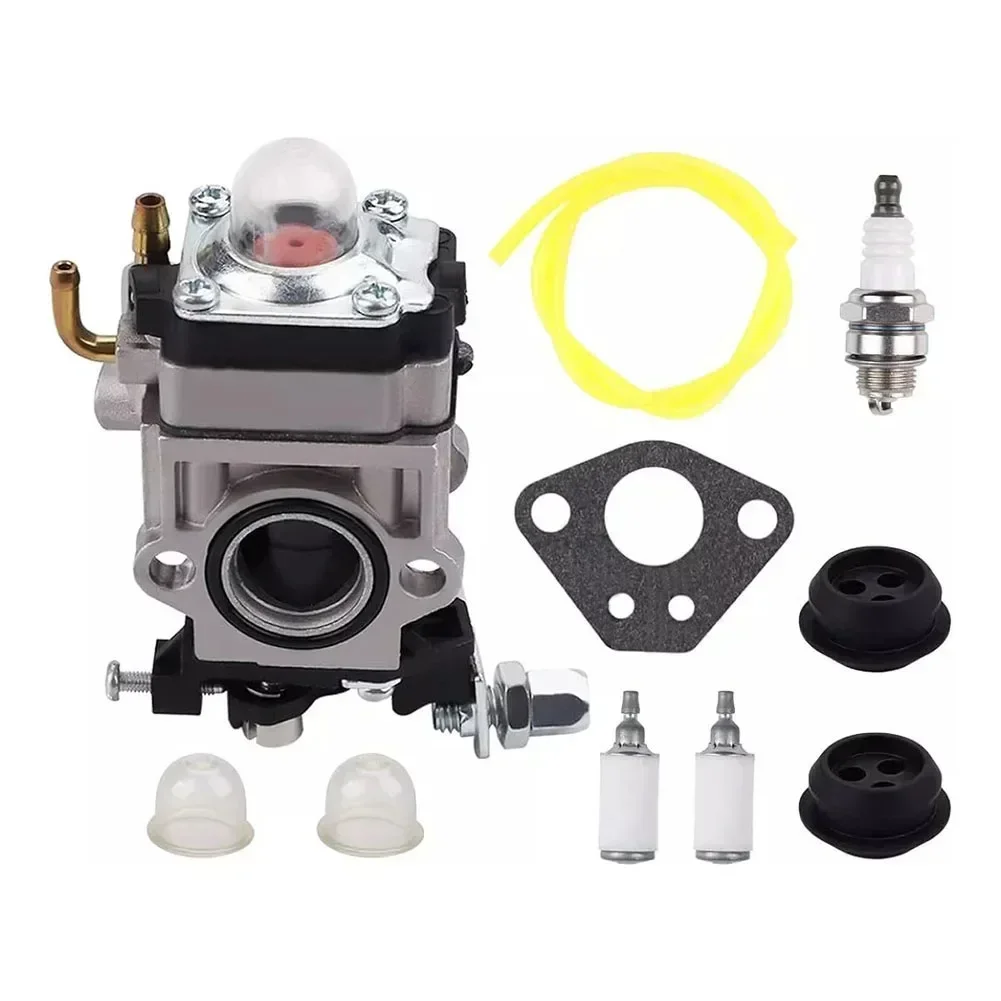 15MM Carburetor Kit For Pocket Bike 43cc 47cc 49cc 50cc 2-Stroke Engine With Fuel Filter Sparkplug Fuel Pipe Brushcutter Parts