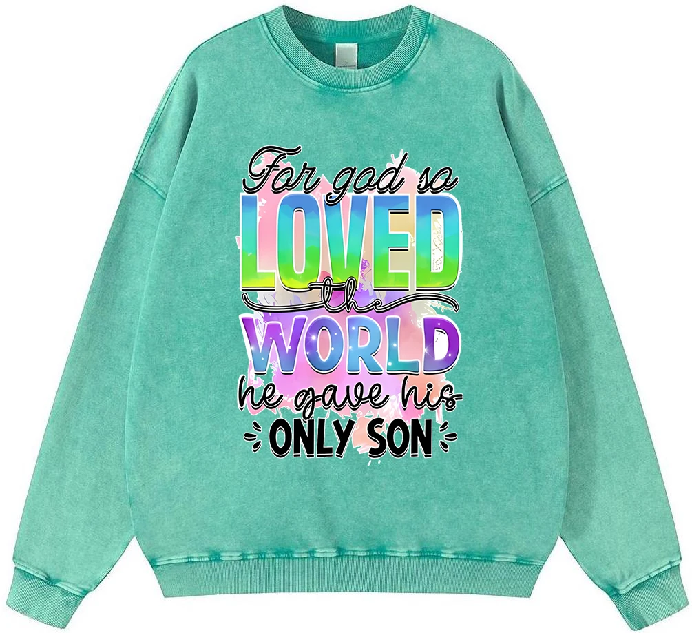 

Jesus Designed Prints Womens Vintage Washed Cotton Sweatshirt Fashion Casual Pullover Hip Hop Fleece Hoodie Cartoons Soft