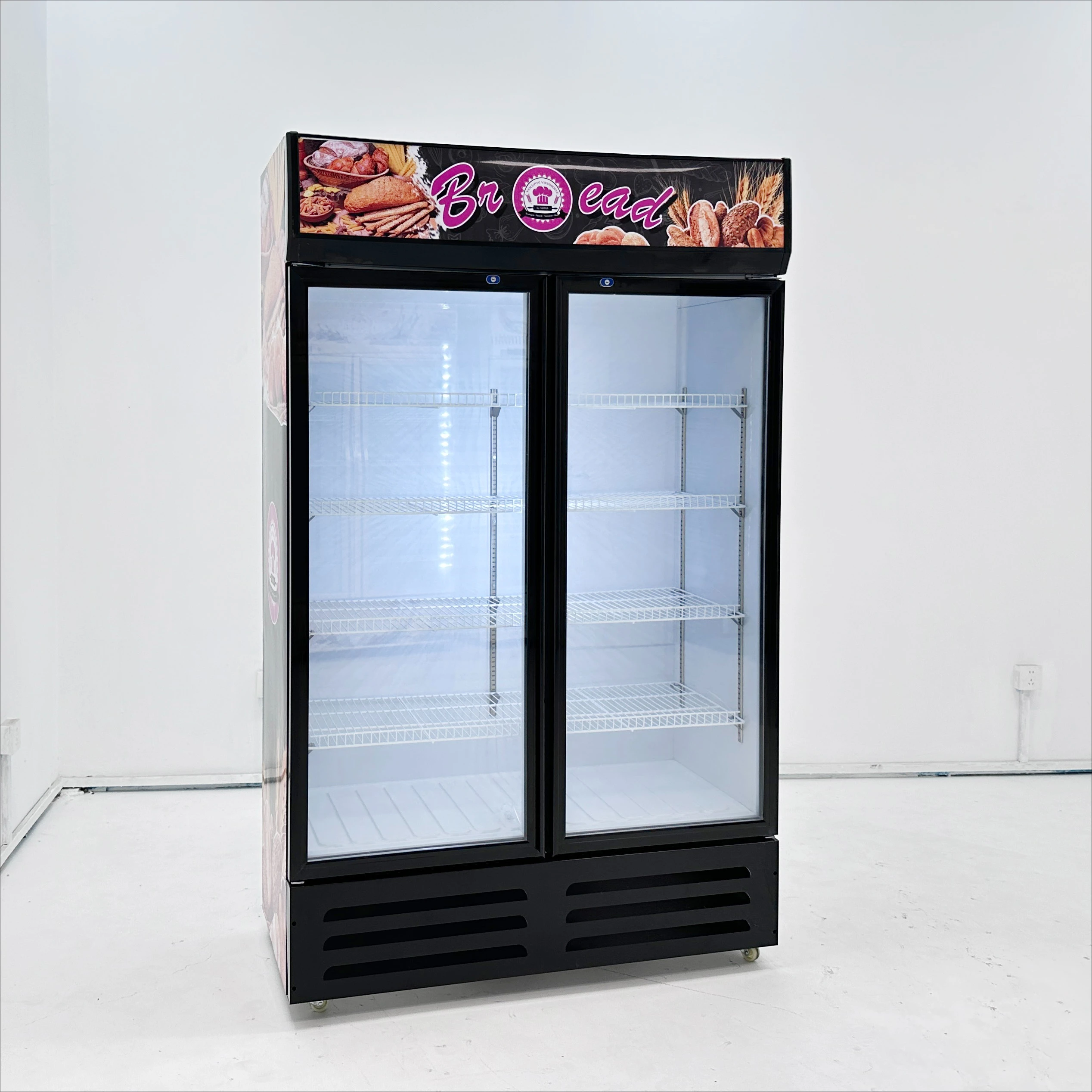 Supermarket display refrigerator refrigerator glass door display fridge refrigerated display cooler vertical beer cabinet