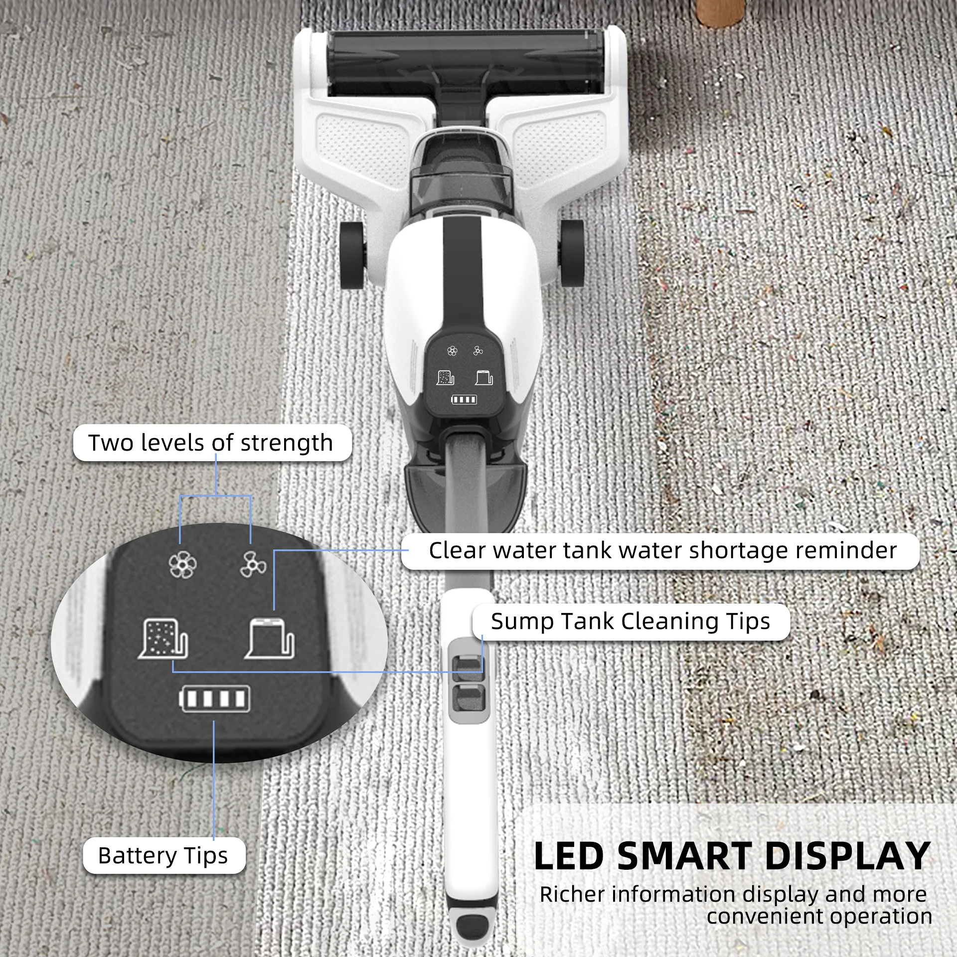 Professional Popular Cordless Cleaning Appliance Rechargeable Extractor Portable Carpet Vacuum Steam Cleaner