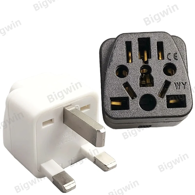 Universal to UK Plug Adapter, Multi-Function Socket Convert to British 3Pin Power Plug, 10A 250V Travel Converter
