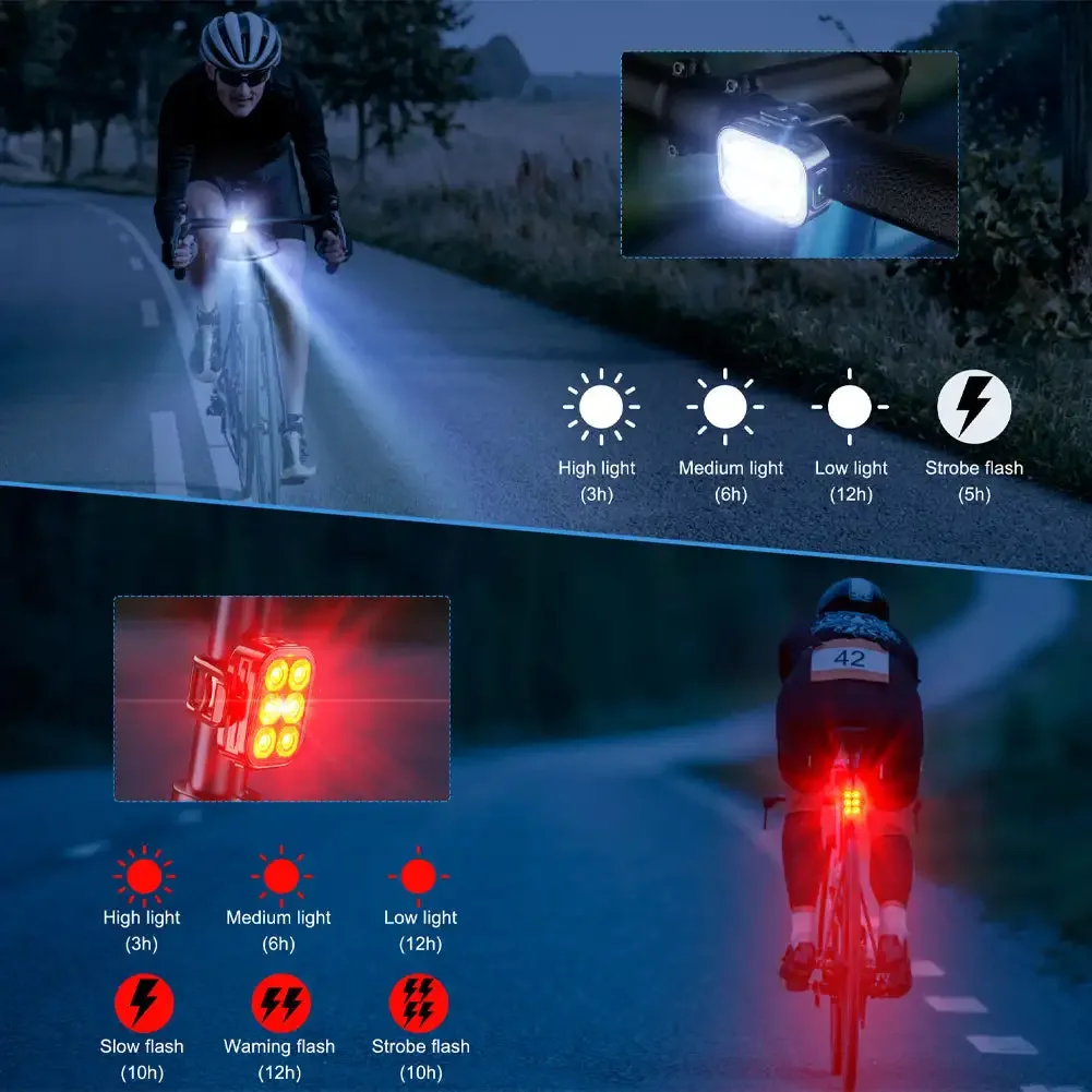 Q5 Fietskoplamp Achterlicht MTB Racefiets Heldere zaklamp Fietsen Waterdicht 50 200 lumen LED Type-C Achterlichten