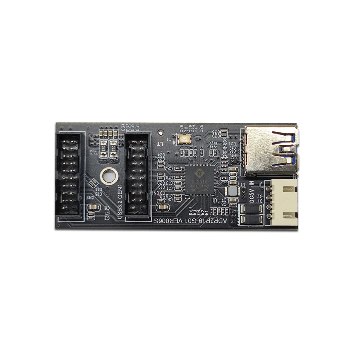 19Pin ประเภท E + เมนบอร์ด19Pin 1ถึง2ตัวแยก USB 3.2ฮับอะแดปเตอร์ A-KEY 19Pin ไปยังการ์ดขยาย19P แบบคู่