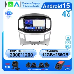 Android 15 Car Radio Wireless Carplay For Hyundai H1 Grand Starex 2015-2020 Head Unit Multimedia Player GPS Navigation 5G Wifi