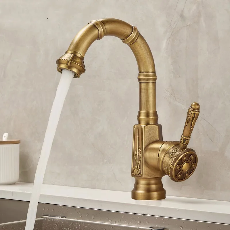 antique brass tap basin faucet vintage kitchen sink tap brass tap torneira banheiro basin mixer water bronze faucet