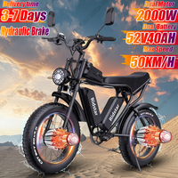 Q20pro Electric Bicycle 2000W Dual Powerful Motor 52V40AH Dual Battery Aldult City Electric Bike 20*4.0 -In Fat Tire Snow E-bike