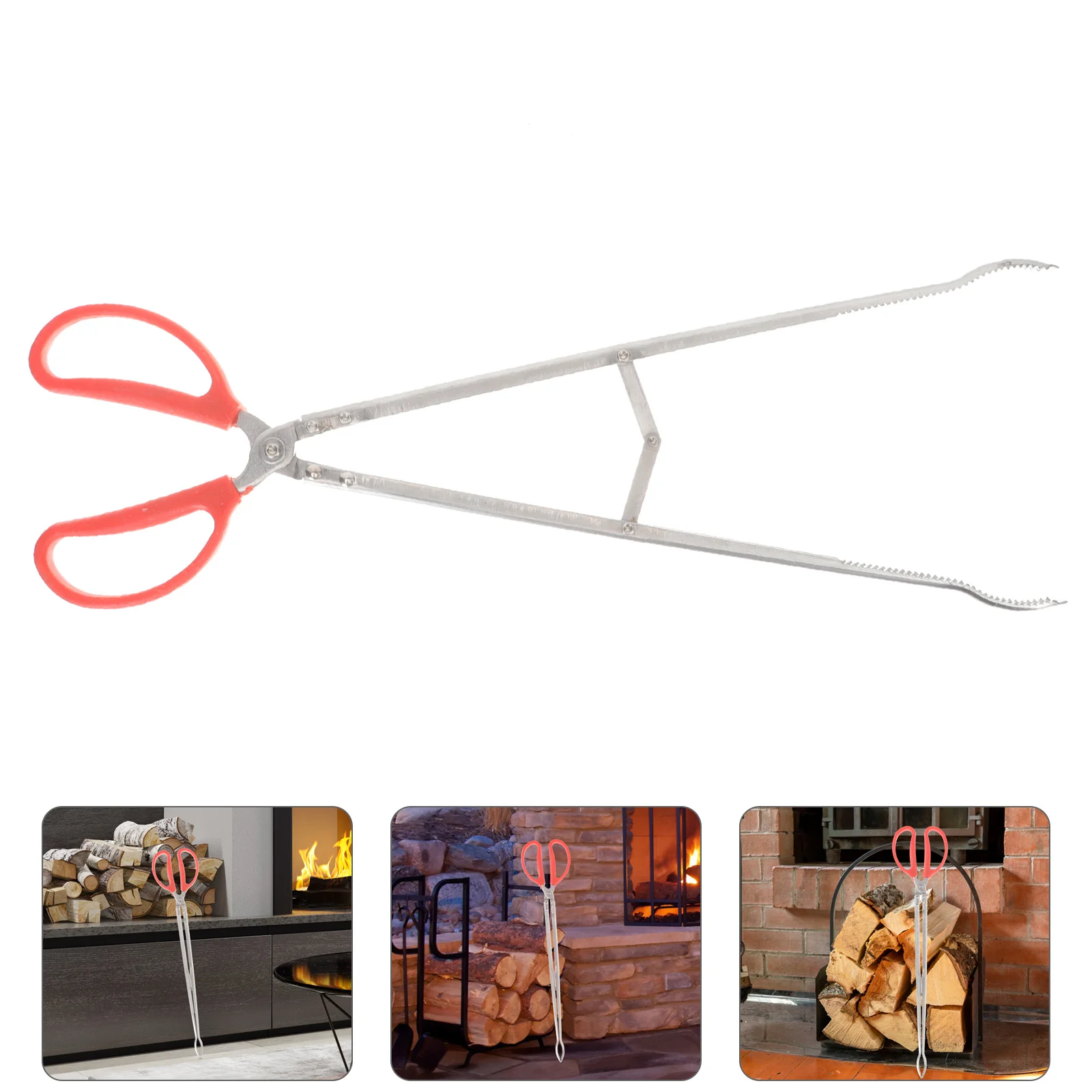 Firewood Tongs Fireplace Claw Heavy Duty Long for Outdoor Grabber Pit Tools Log