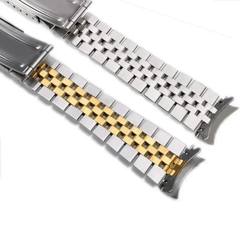 High-quality Curved End Metal Strap 18/19/20/21mm for Rolex DATEJUST Watchbands Men Solid Stainless Steel Bracelet Accessories