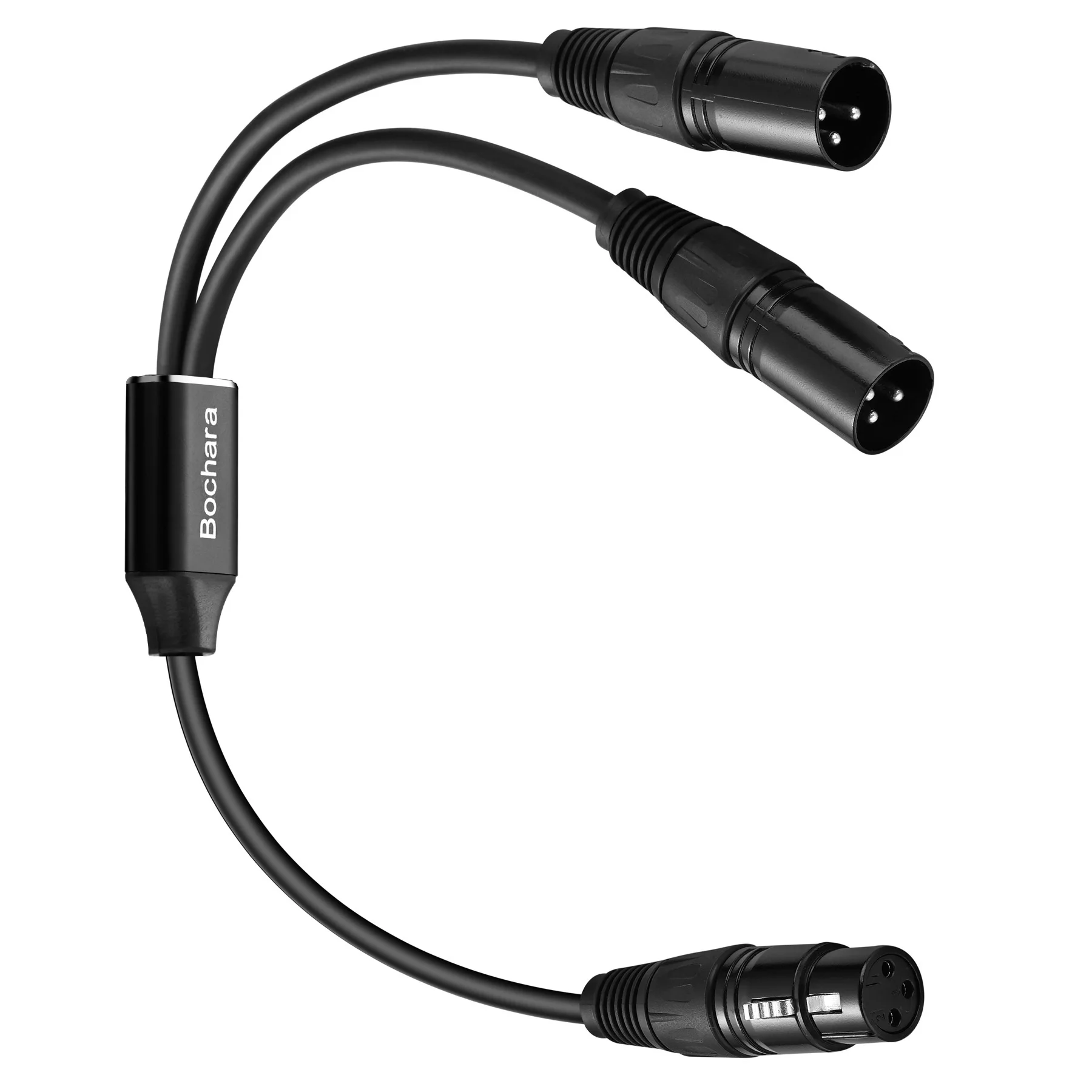 Bochara XLR Female to Dual XLR Male 3Pin Y Splitter Cable Foil+Braided Shielded For Microphone Mixer Amplifier 50cm 1.5m 3m
