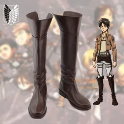 Anime Attack on Titan Eren Jaeger Cosplay Boots Comic Role Play for Con Party Halloween Cosplay Costume Prop Shoes