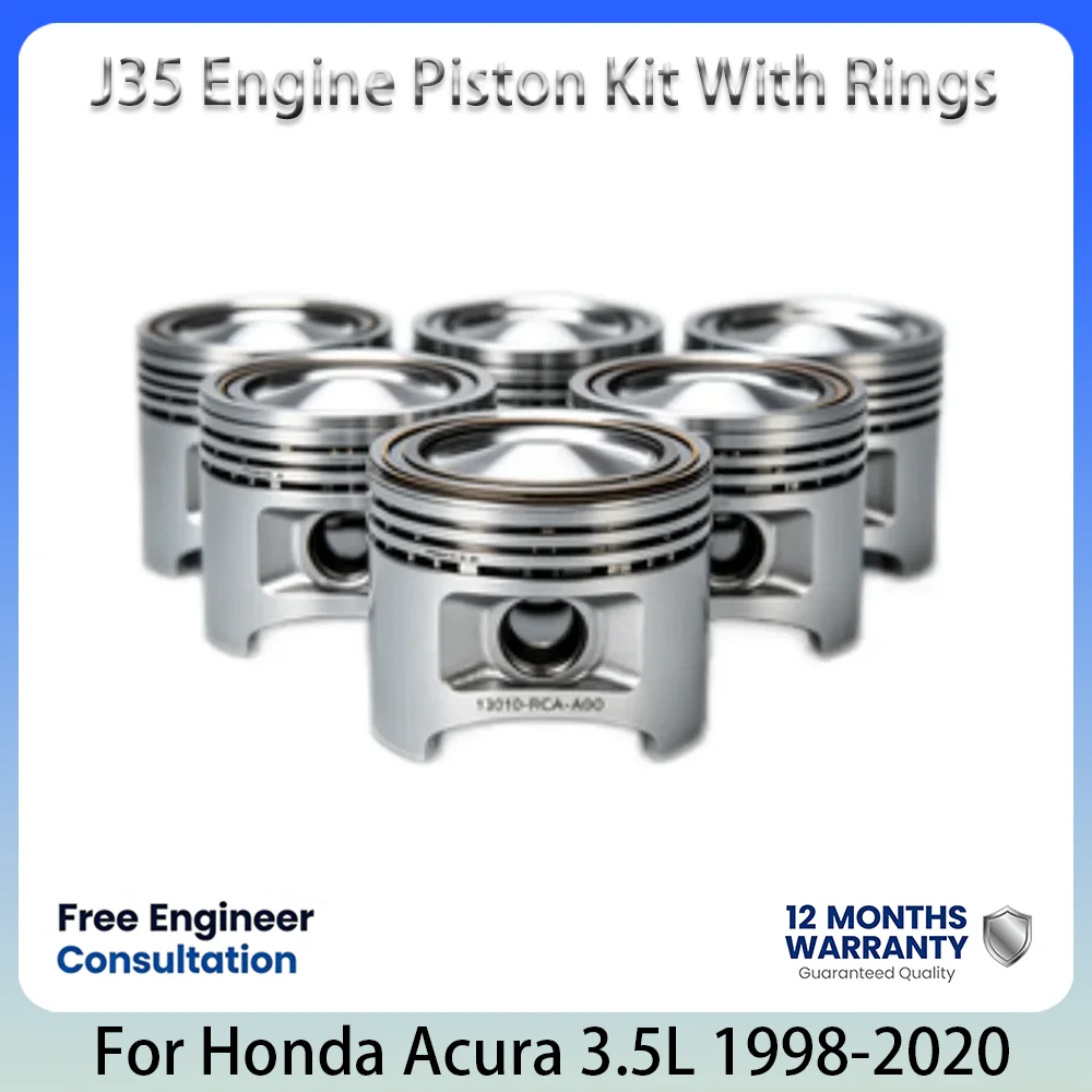 Kit de Pistones con Anillos para Honda Acura 3.5L V6 J35 Accord Odyssey Pilot MDX Ridgeline 98-20, Pistones de Motor de Alta Precisión