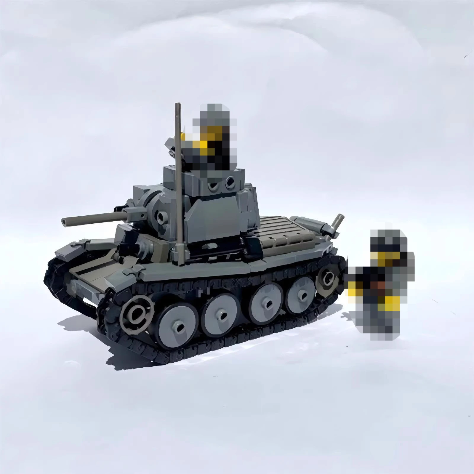 MOC Deutscher Leichter Panzer LT-38 Militärisches Gepanzertes Artilleriefahrzeug Bausteine Kinderpuzzle Spielzeug Modell Jungen Geburtstagsgeschenke – Detail 1