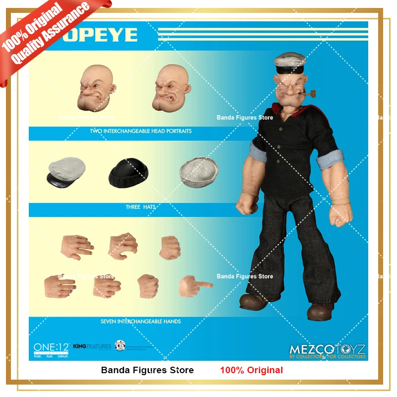 Оригинальный Mezco Toyz Popeye One: 12 Коллективный 14 см В наличии Аниме Фигурки Коллекция Модель Игрушки