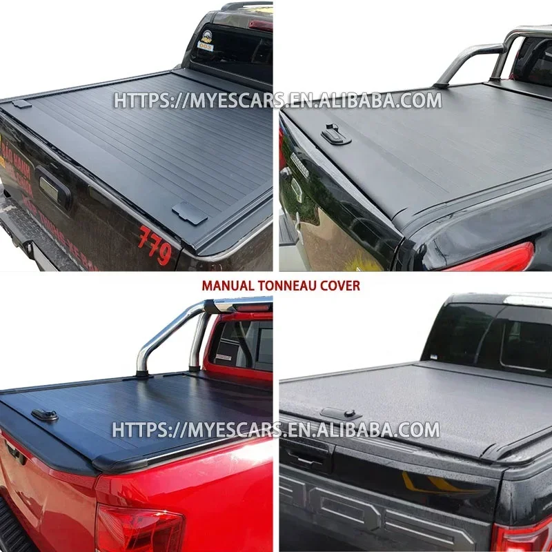 custom waterproof pickup truck accessories soft roll up roller lid cover hard Tri Fold retractable tonneau bed cover