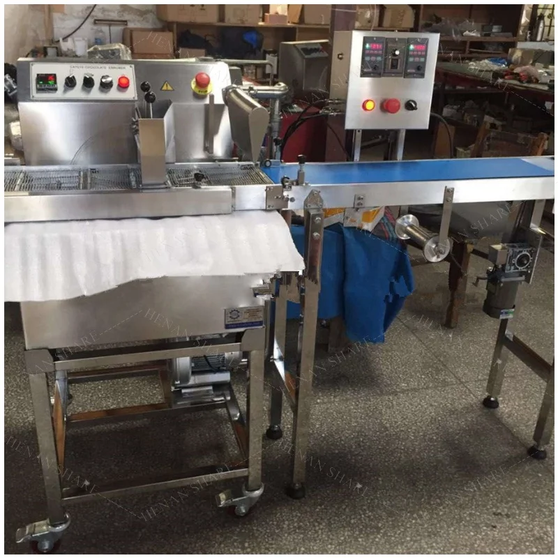 Ice cream chocolate coating almonds machine for coating chocolate