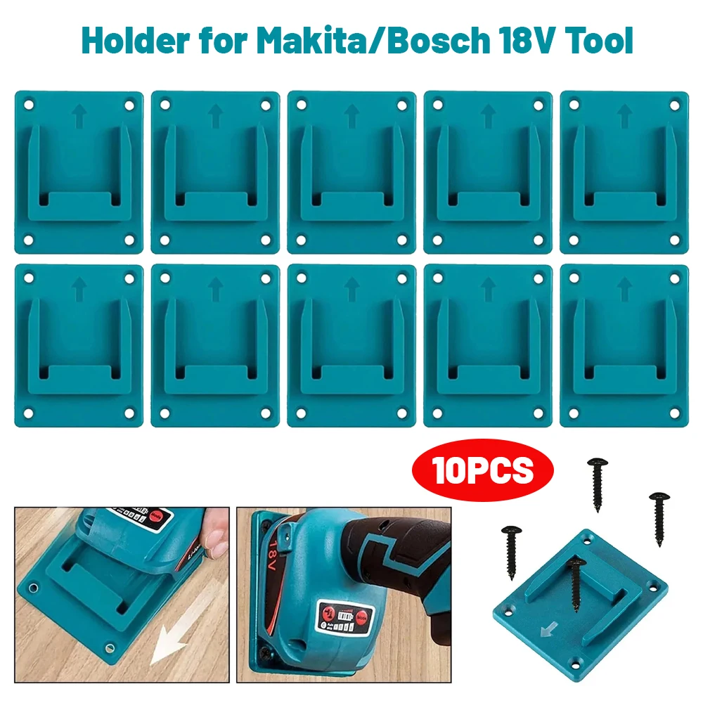 1-10PCS Wall Mount Machine Storage Rack Electric Tool Holder Bracket Fixing Devices Tool Holder Dock For Makita/Bosch Tool Base