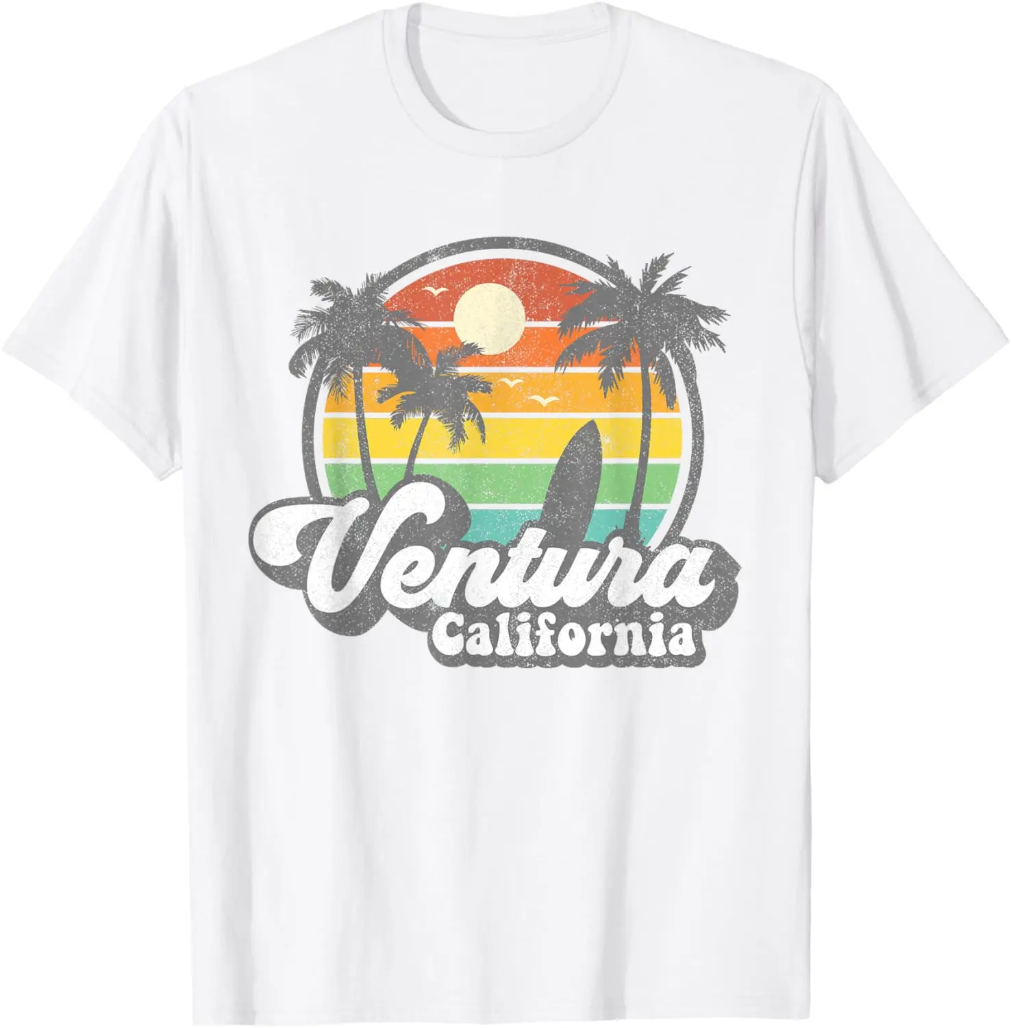 

Винтажная футболка Ventura Beach California CA Surfing в стиле ретро для серфинга