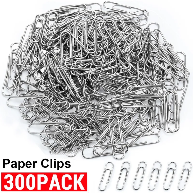 300-50PCS Metal Paper Clips Binding Clip for Home Office Paperwork Stainless Steel Bookmark Paperclips Organizer School Supplies