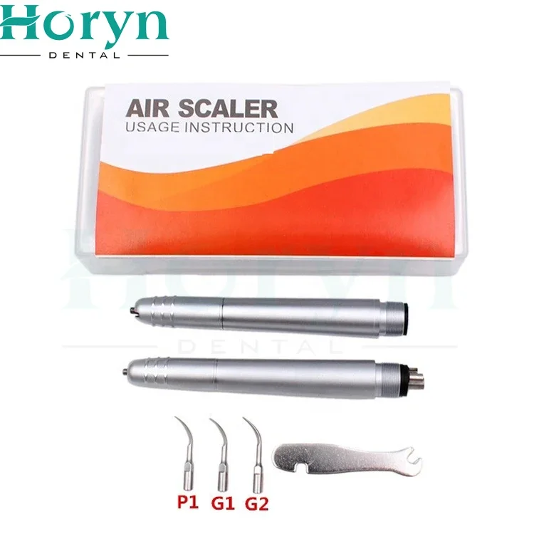 Den tal Ultrasonic Air Scaler with 3 Tips Teeth Cleaning 2/4 Holes Handpiece Whiten Teeth